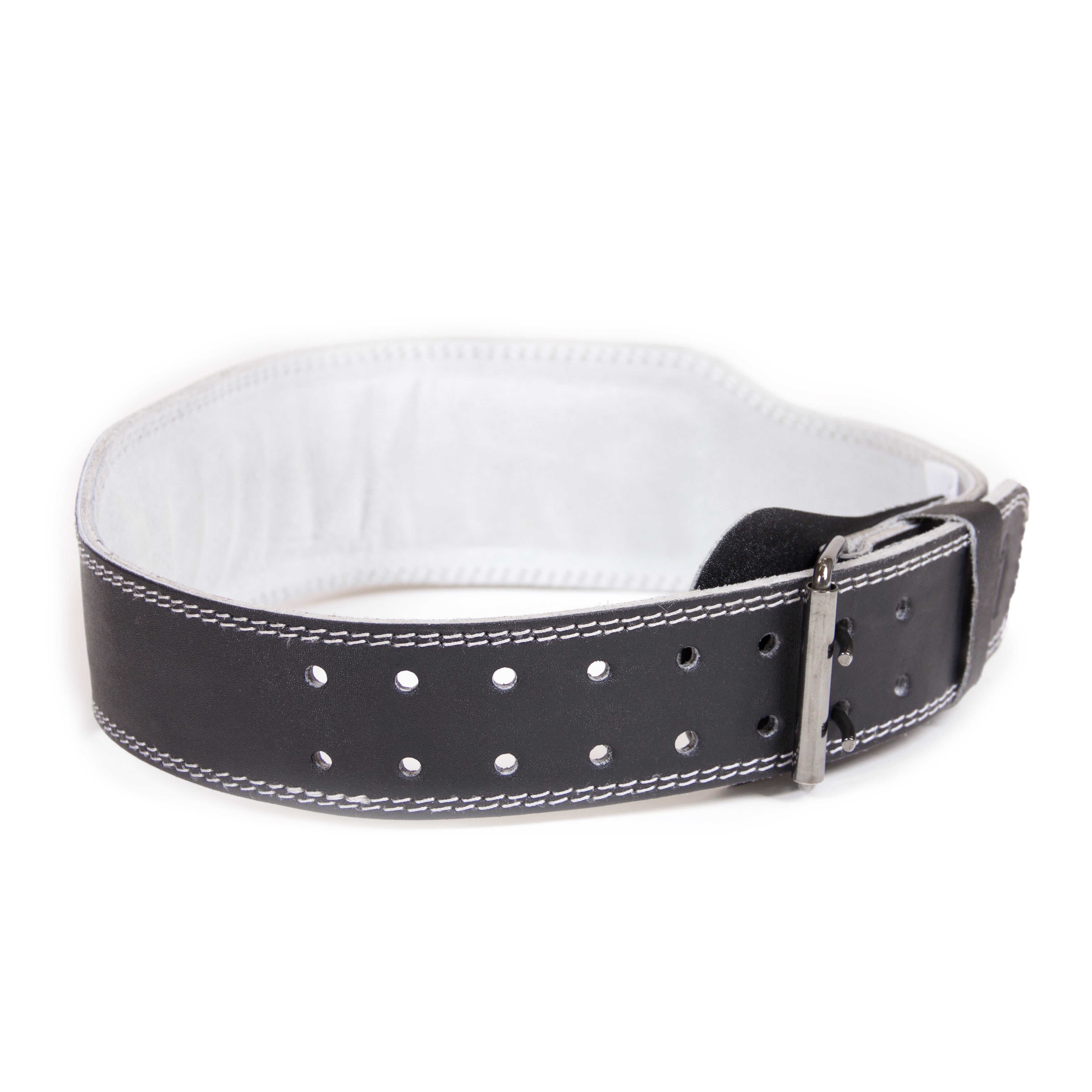 4 Inch Padded Leather Belt, black/grey