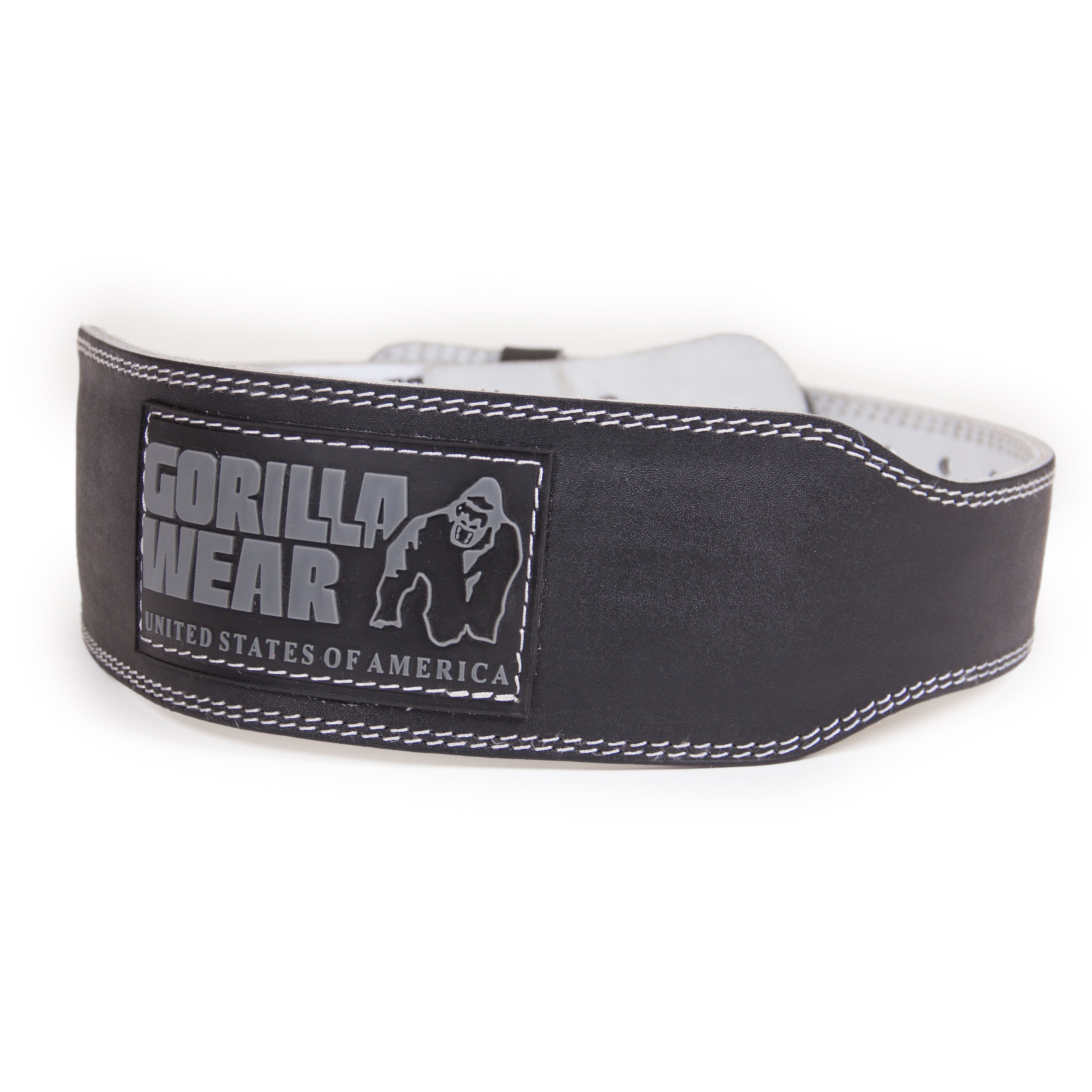 4 Inch Padded Leather Belt, black/grey