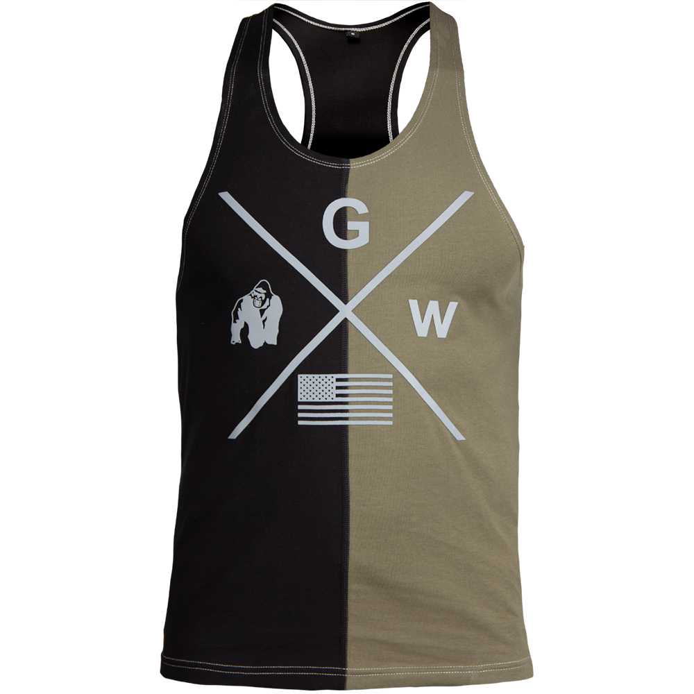 Sterling Stringer Tank Top, black/army green