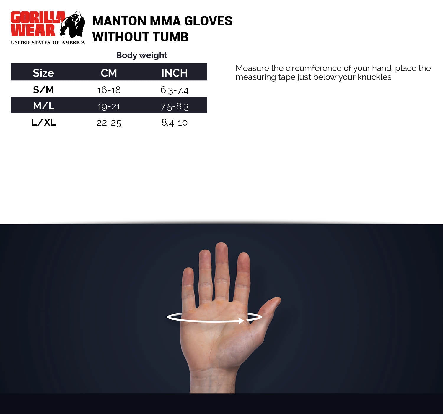 Manton MMA Gloves (with thumb), black/white