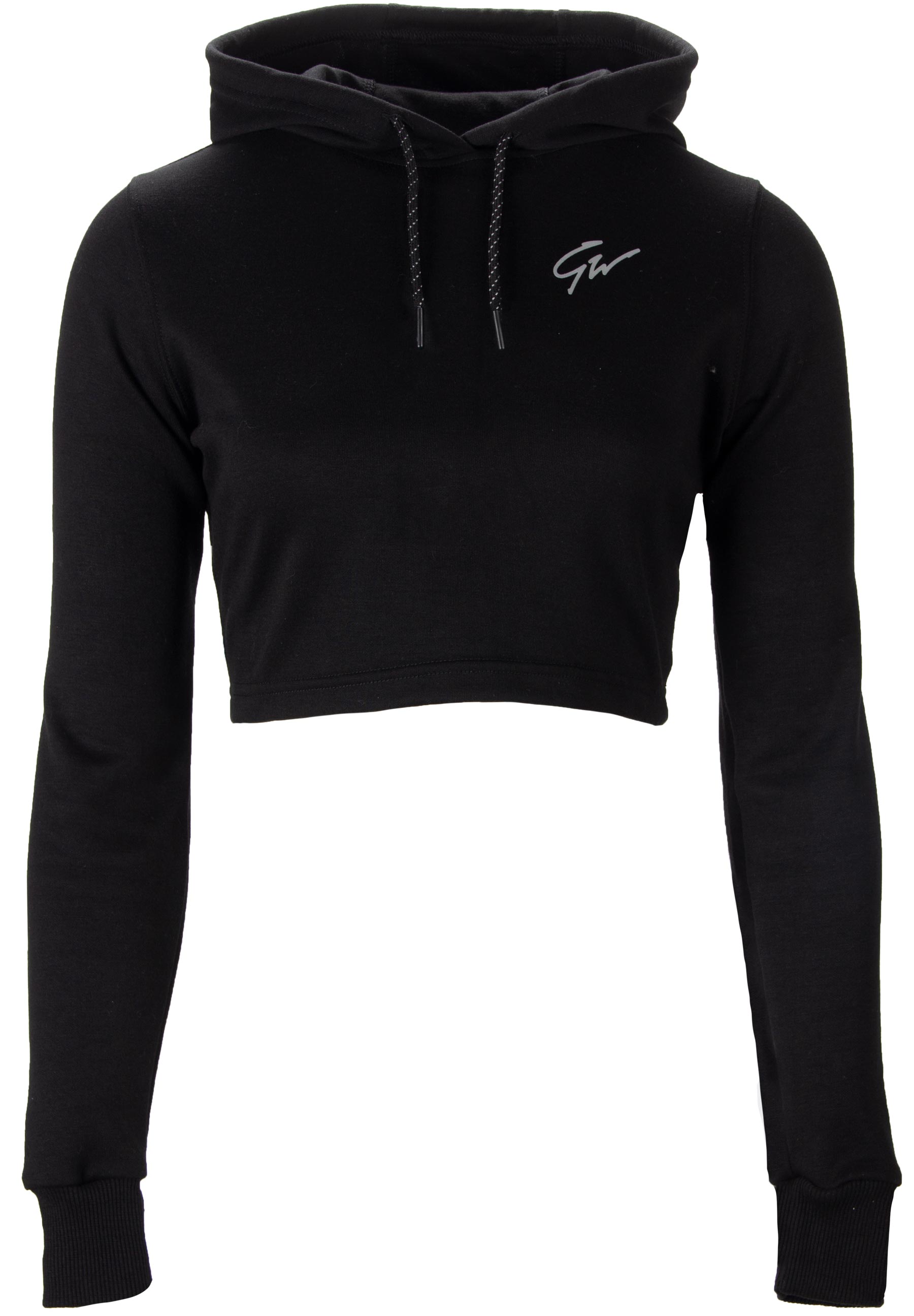 Pixley Crop Top Hoodie, black