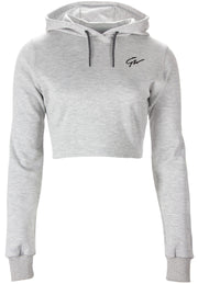 Pixley Crop Top Hoodie, grey