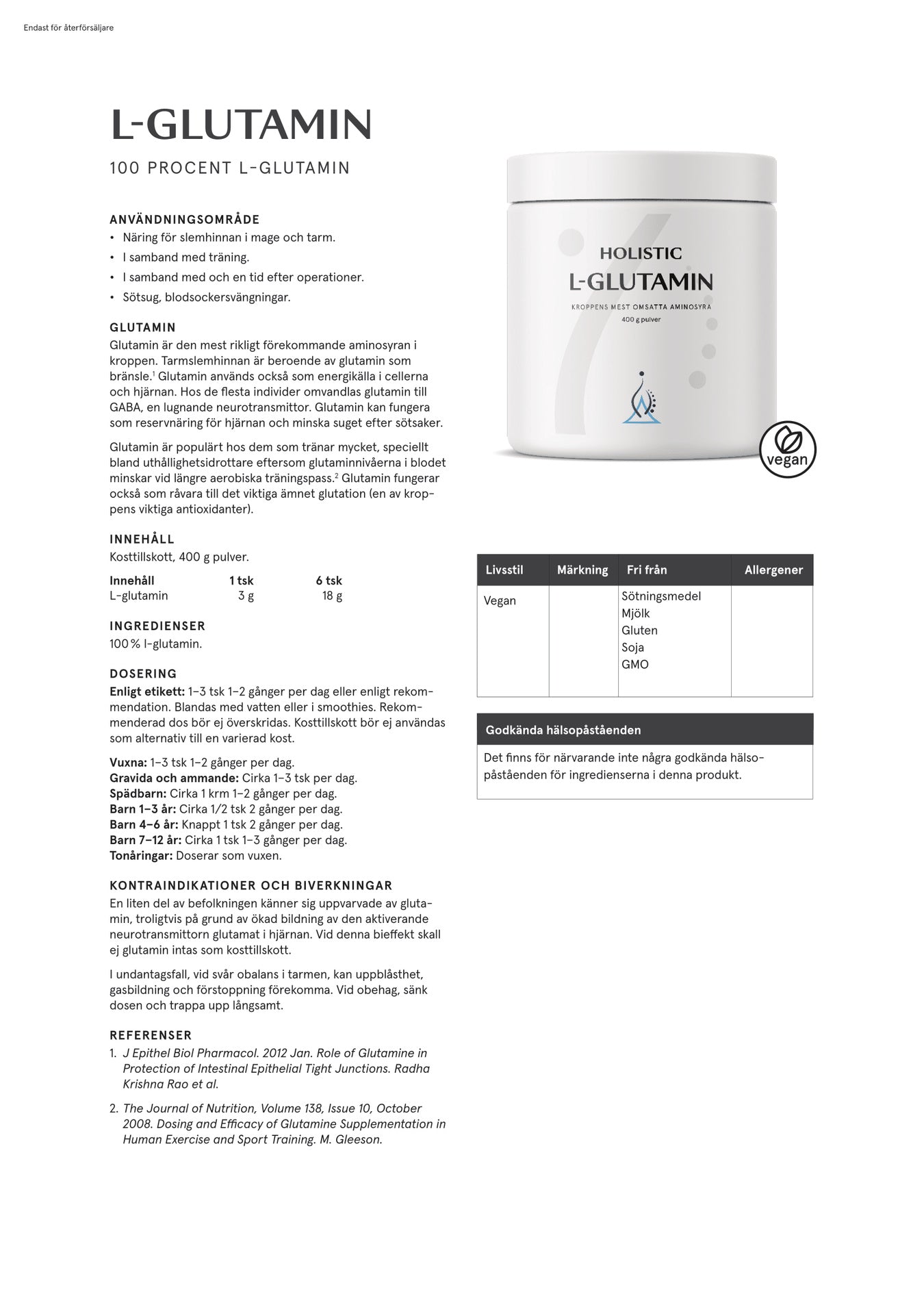 L-glutamin, 400 g