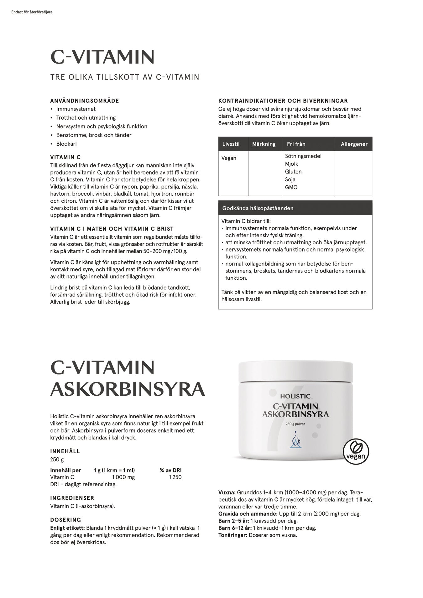 C-vitamin syraneutral, 250 g