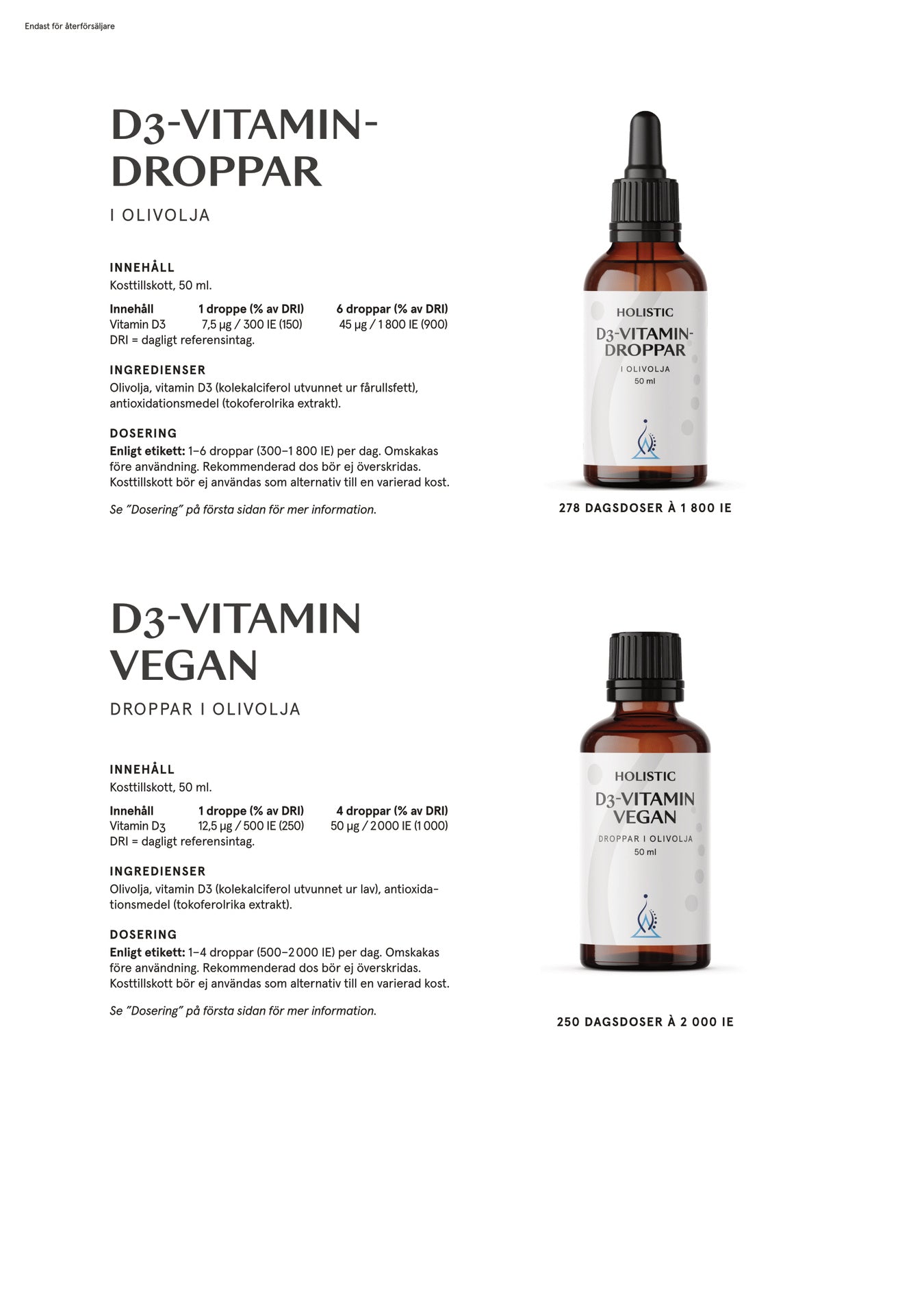 D3-vitamin droppar, 50 ml