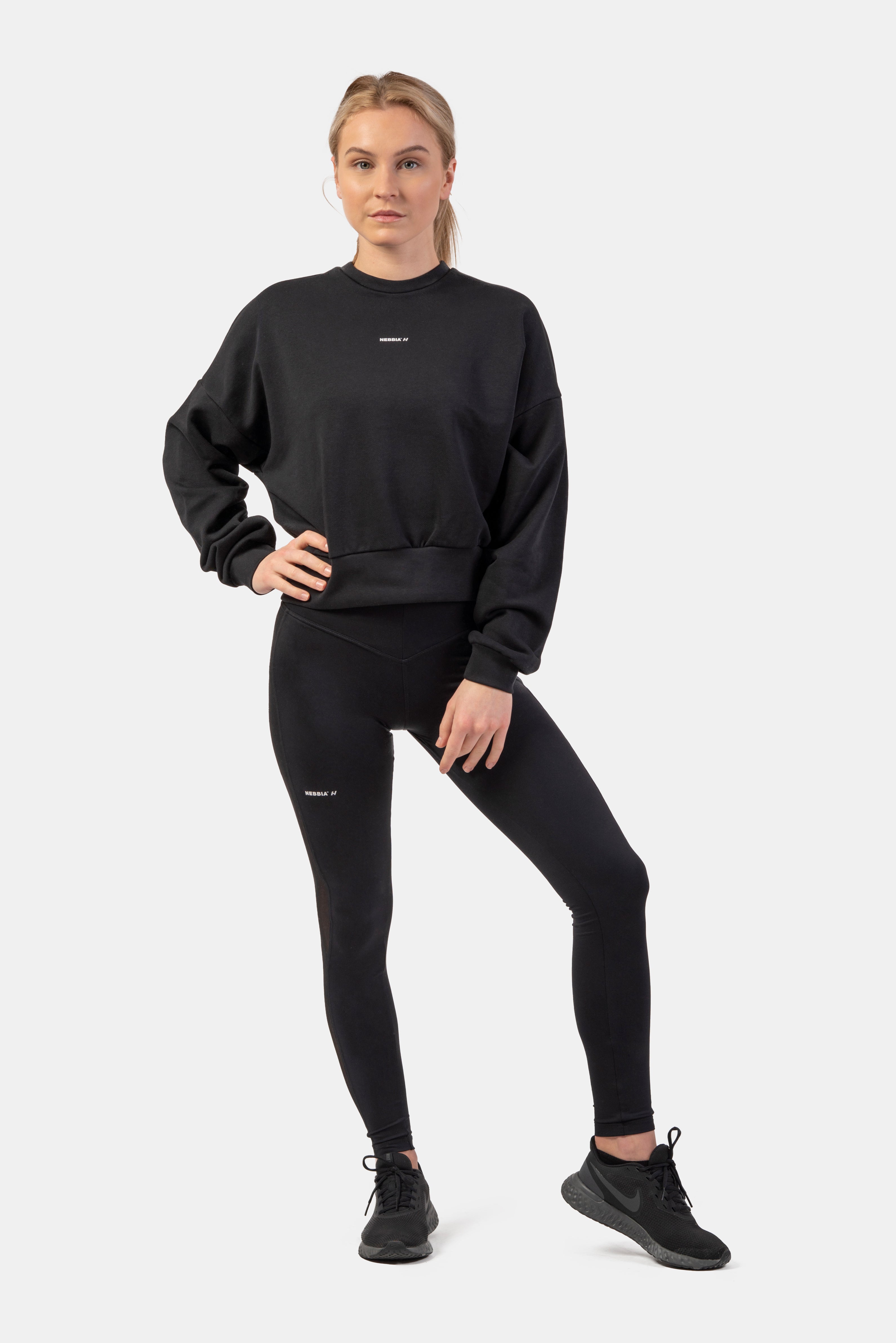 Loose Fit Sweatshirt "Feeling Good", black