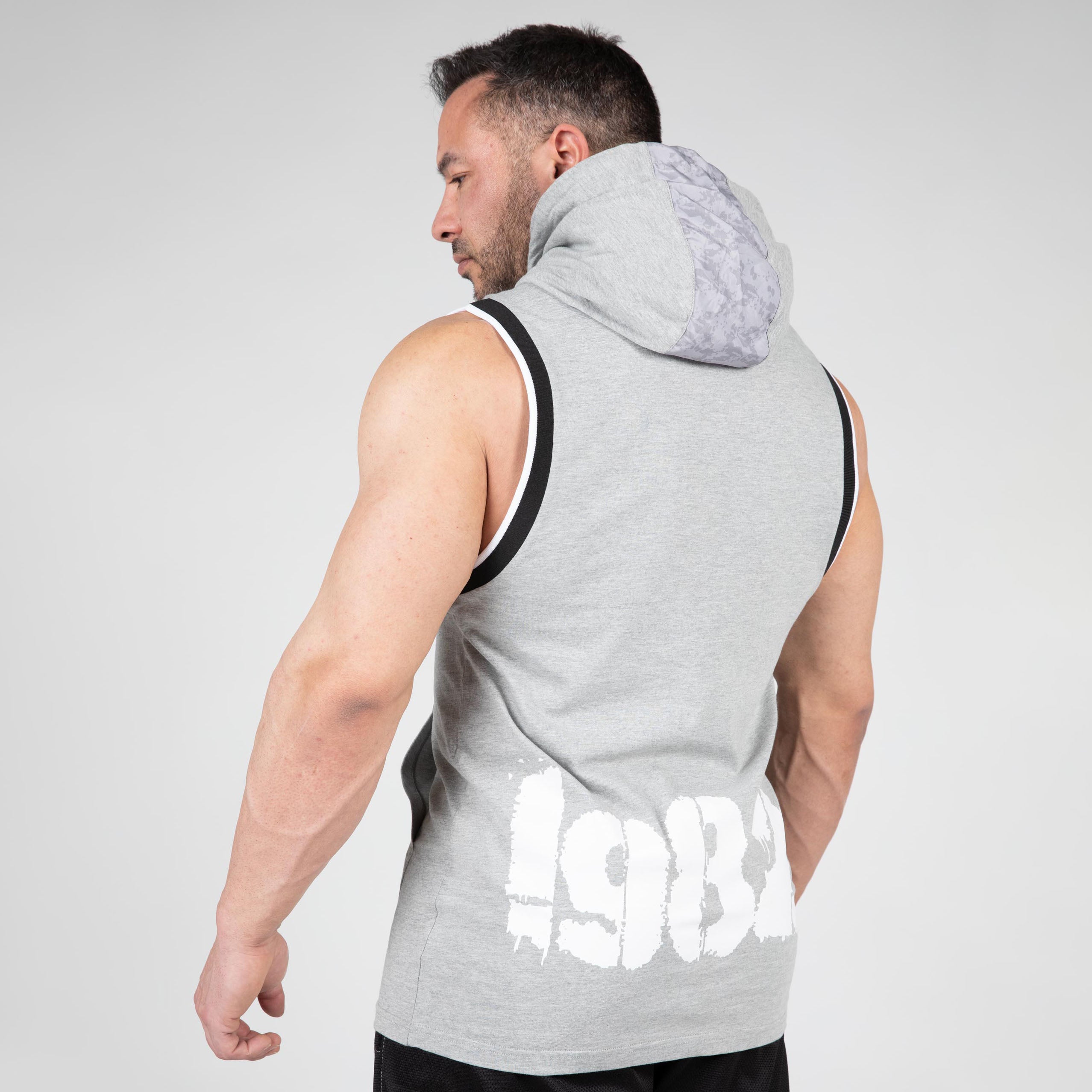 Loretto Hooded Tank Top, grey melange