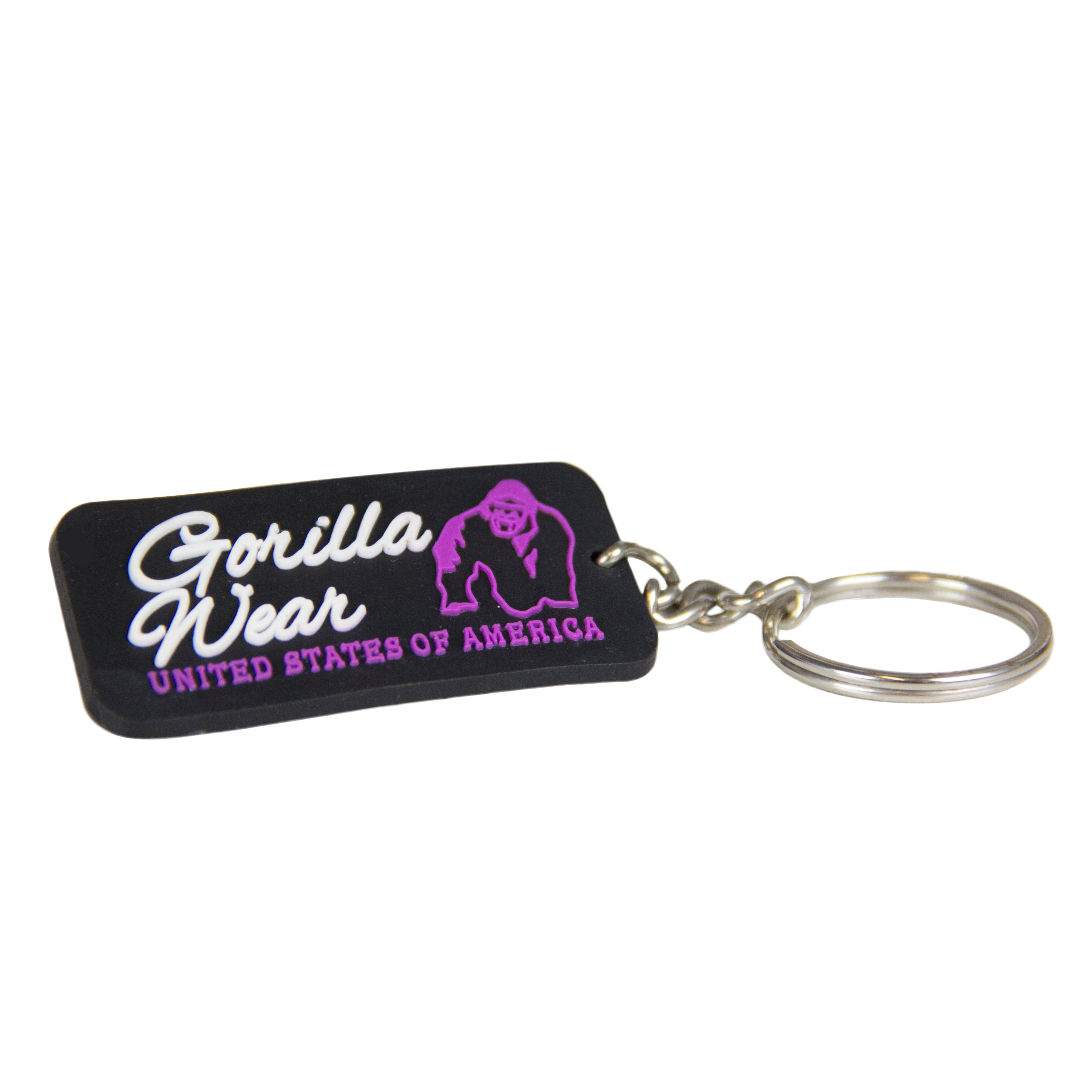 GW Rubber Logo Keychain, black/pink