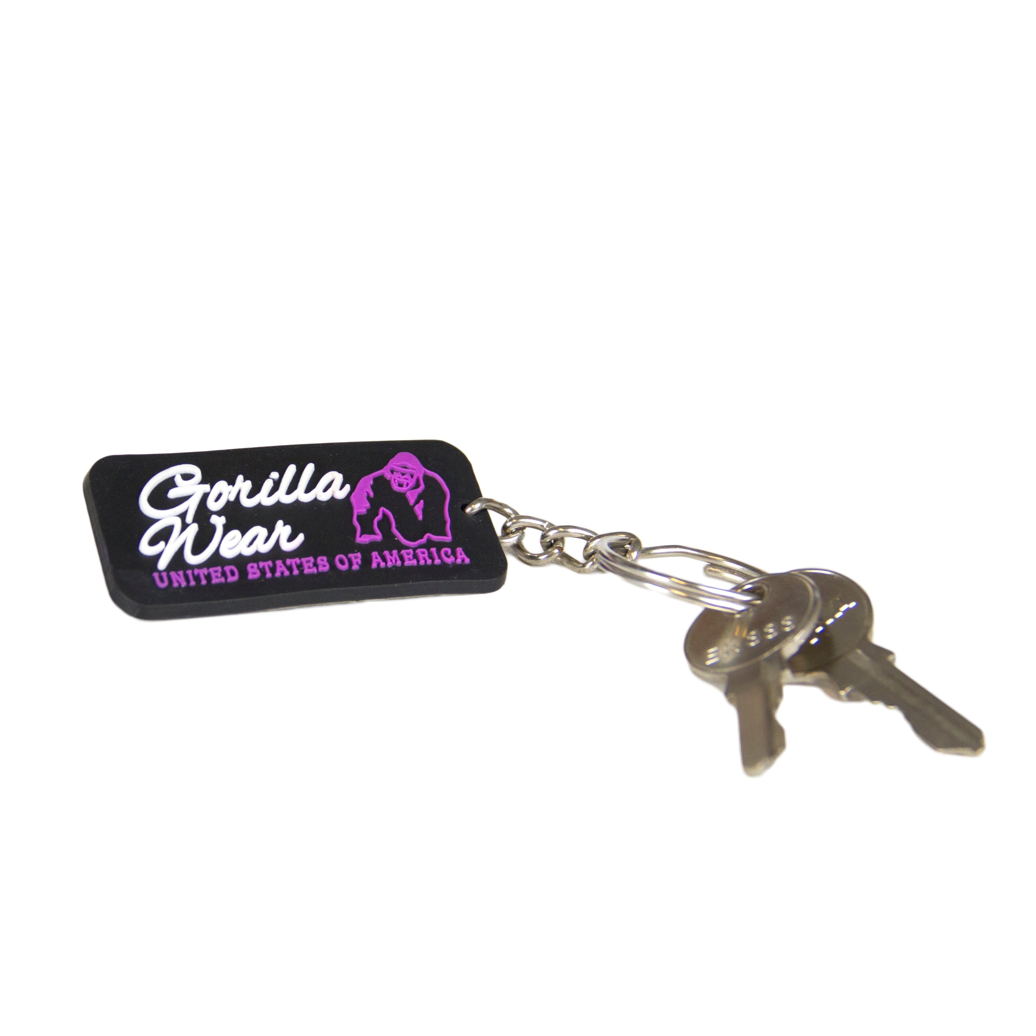 GW Rubber Logo Keychain, black/pink