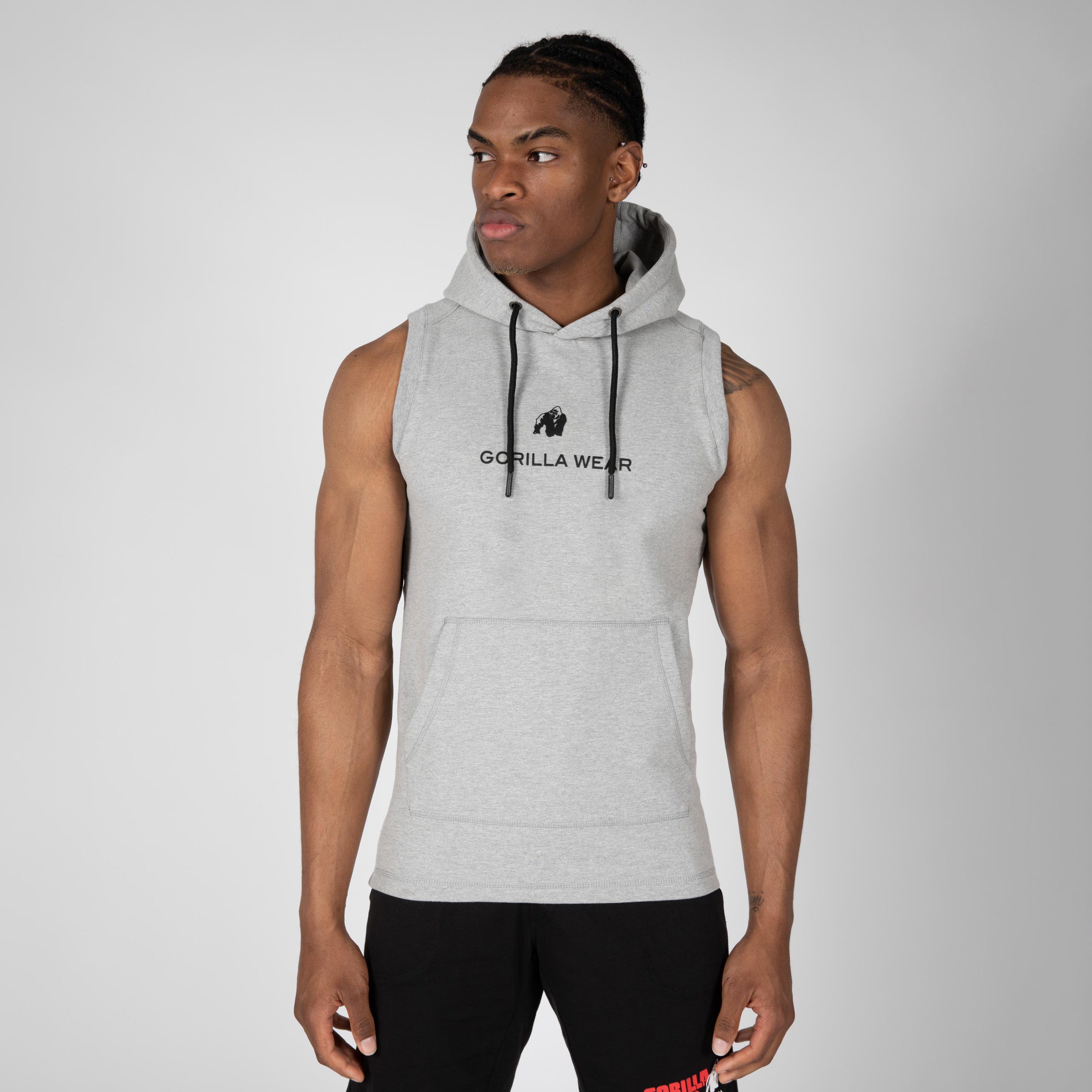 Lincoln Sleeveless Hoodie, grey