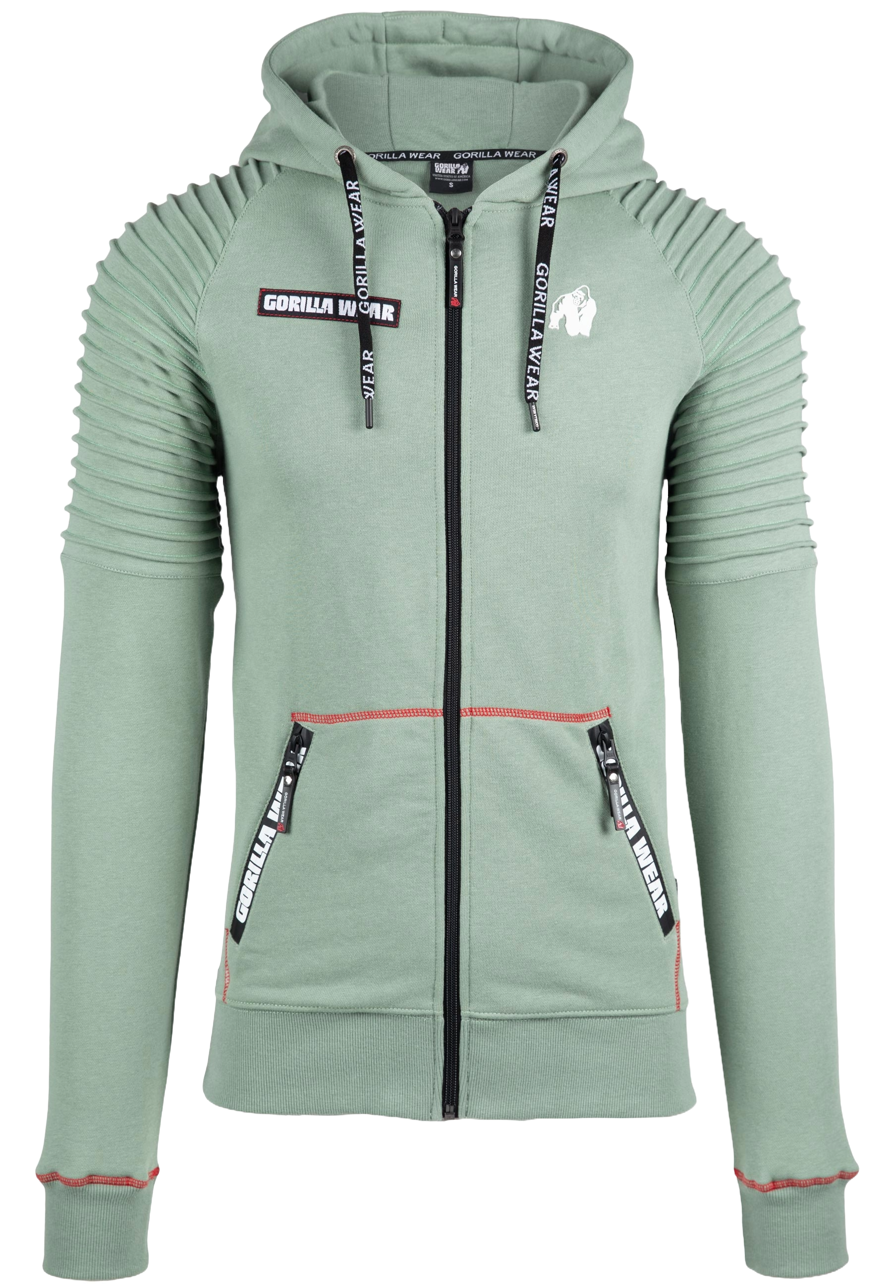 Georgia Zipped Hoodie, green bay