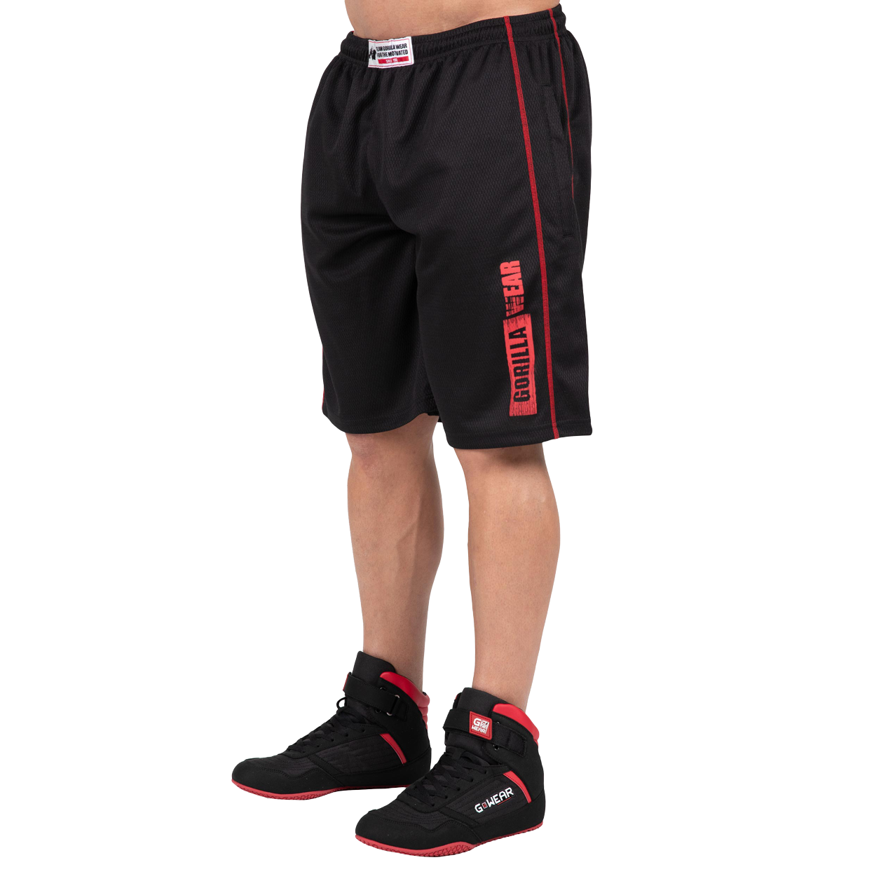 Wallace Mesh Shorts, black/red