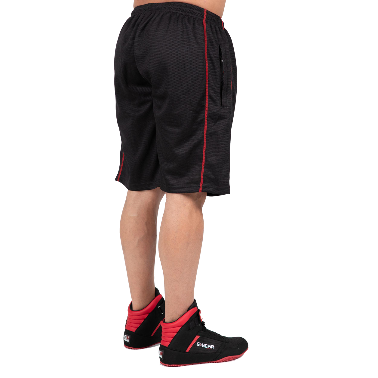 Wallace Mesh Shorts, black/red