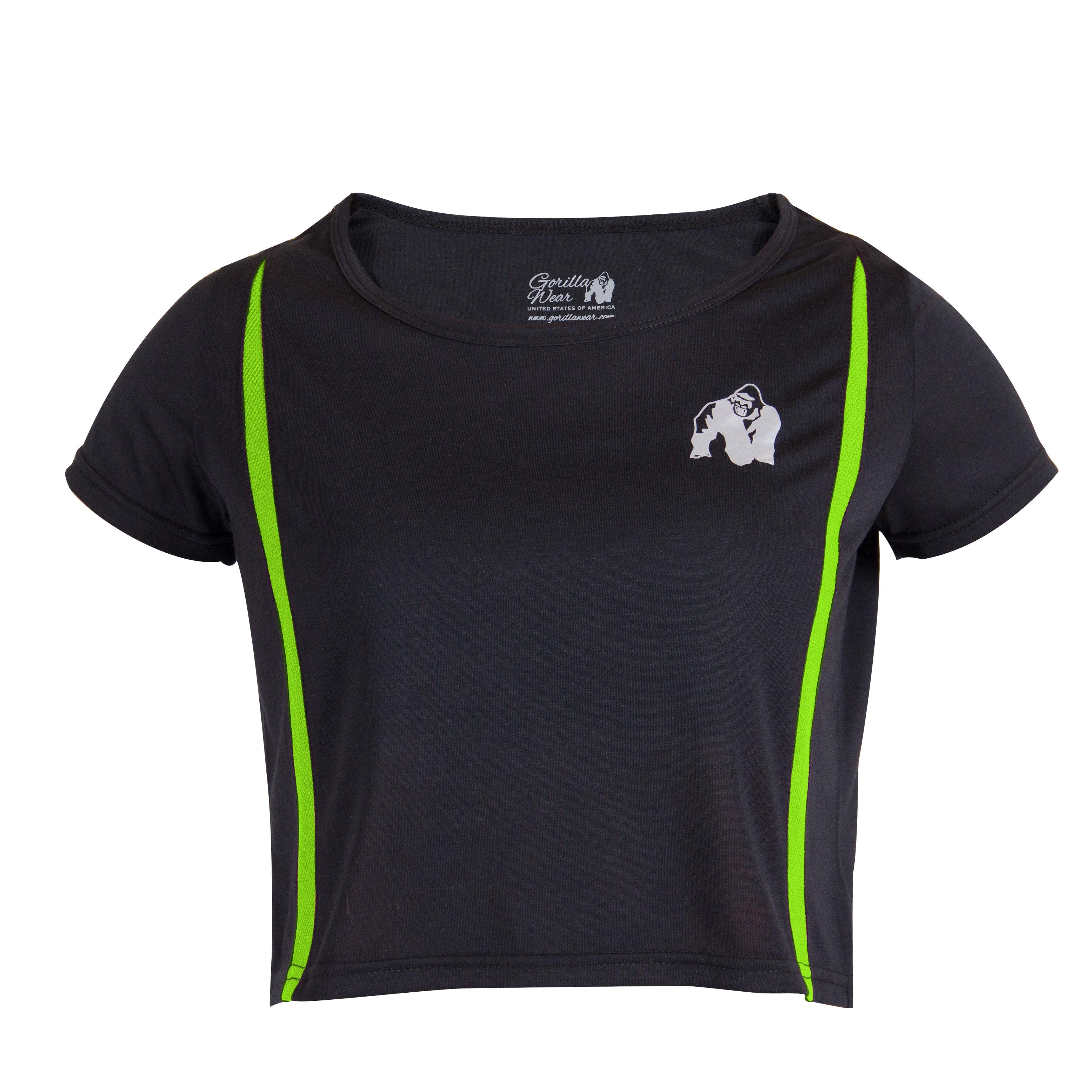 Columbia Crop Top, black/neon lime