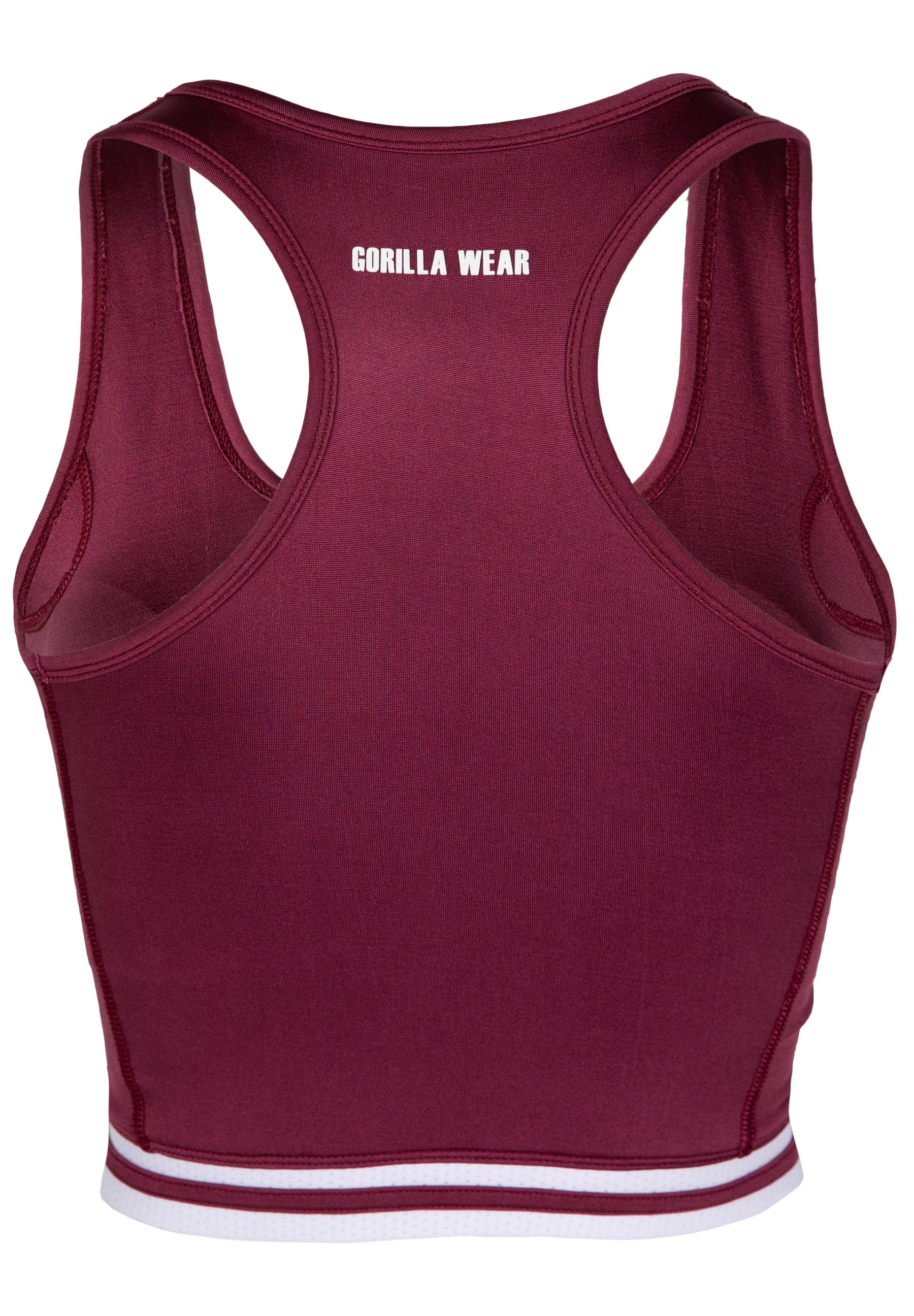 Mesa Zip Front Crop Top, burgundy red