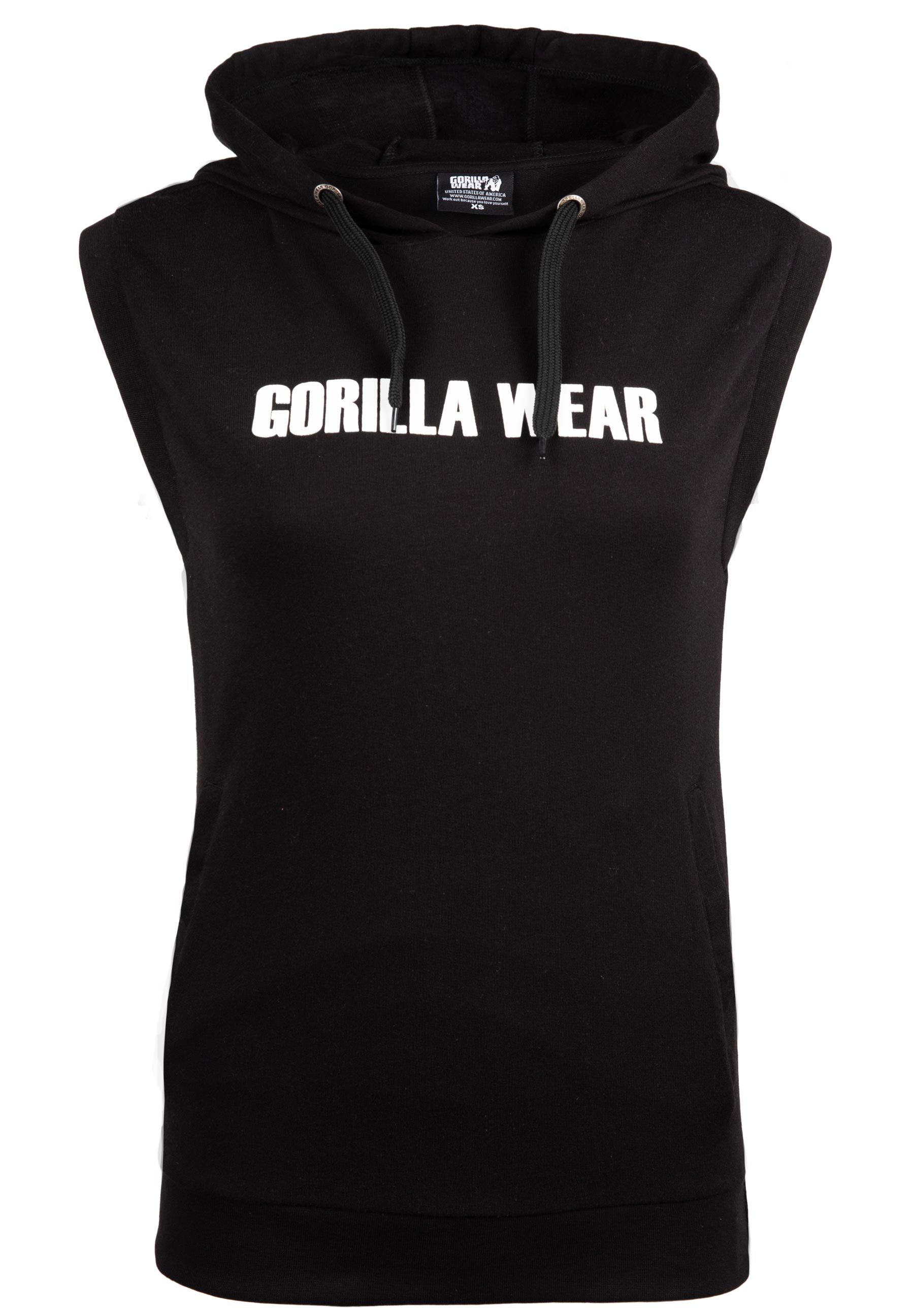 Virginia Sleeveless Hoodie, black