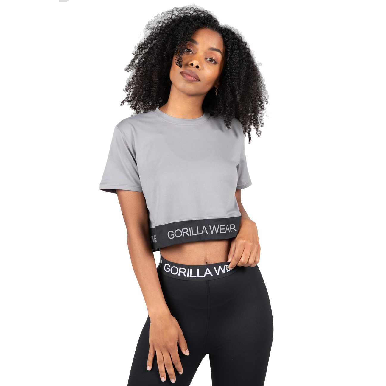 Colby Cropped T-Shirt, grey