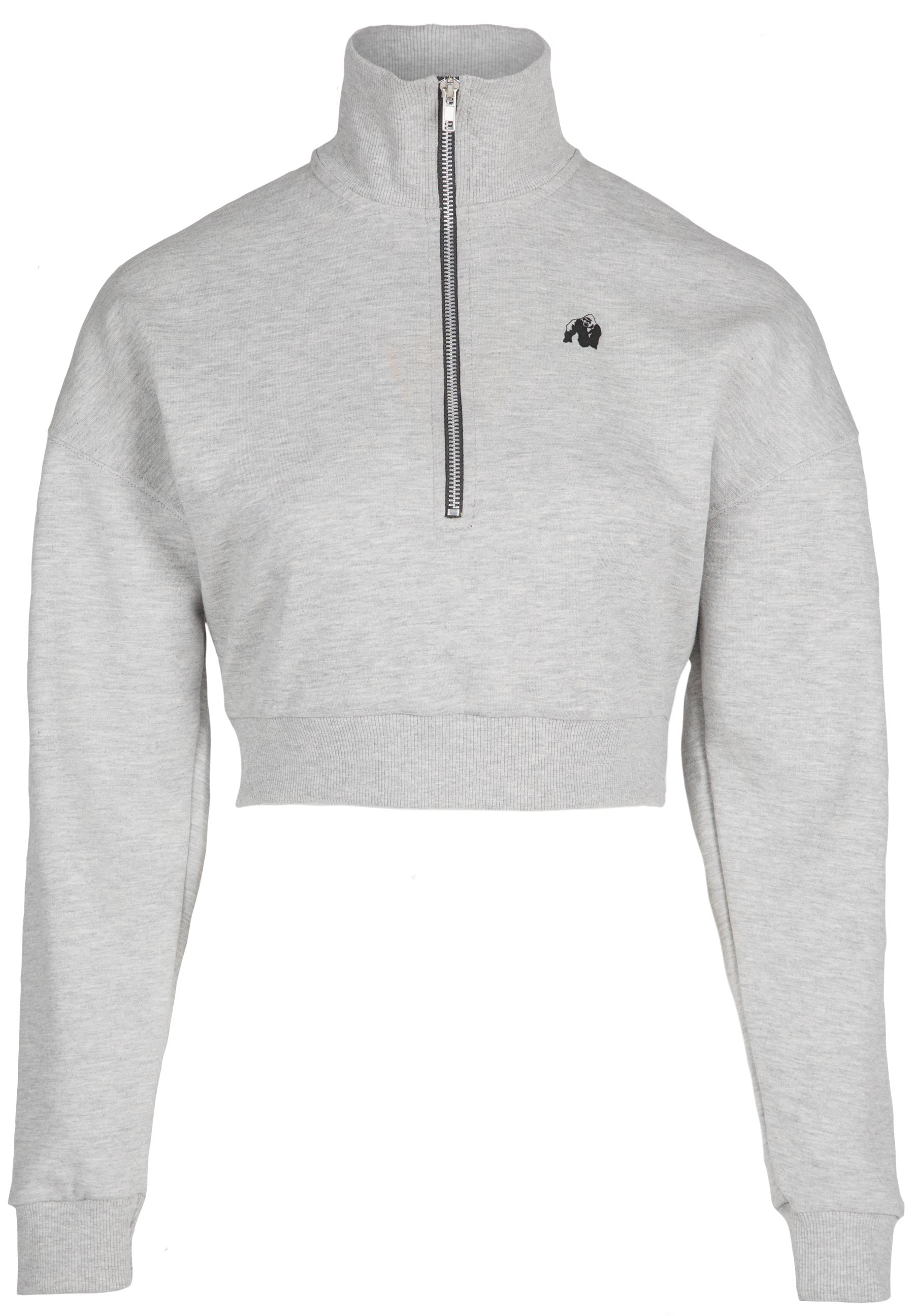 Ocala Cropped Half-Zip Sweatshirt, grey