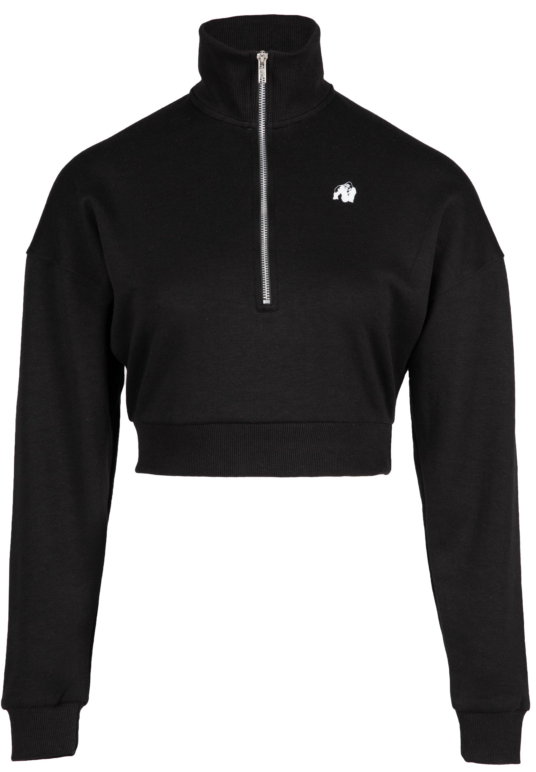 Ocala Cropped Half-Zip Sweatshirt, black