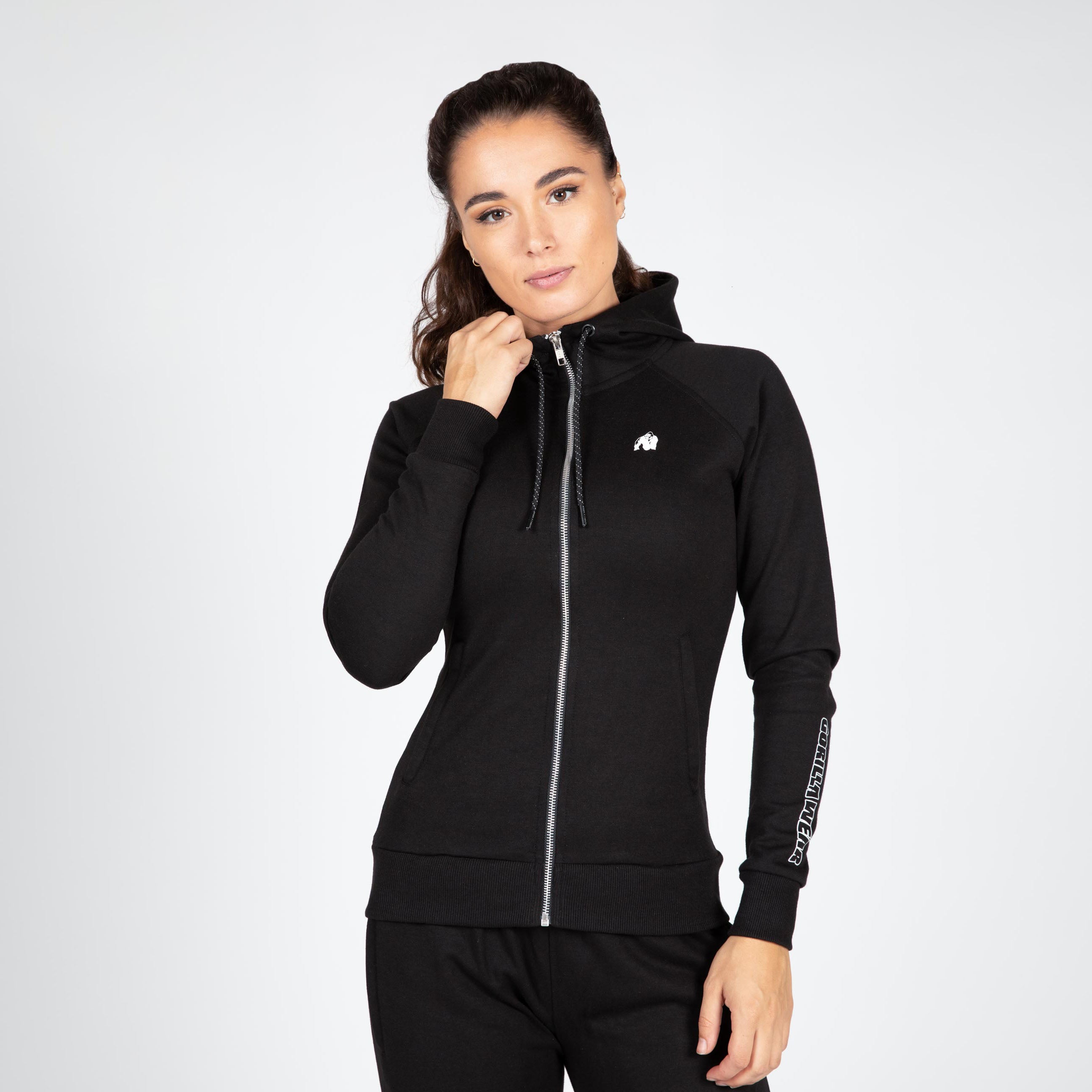 Marion Zipped Hoodie, black