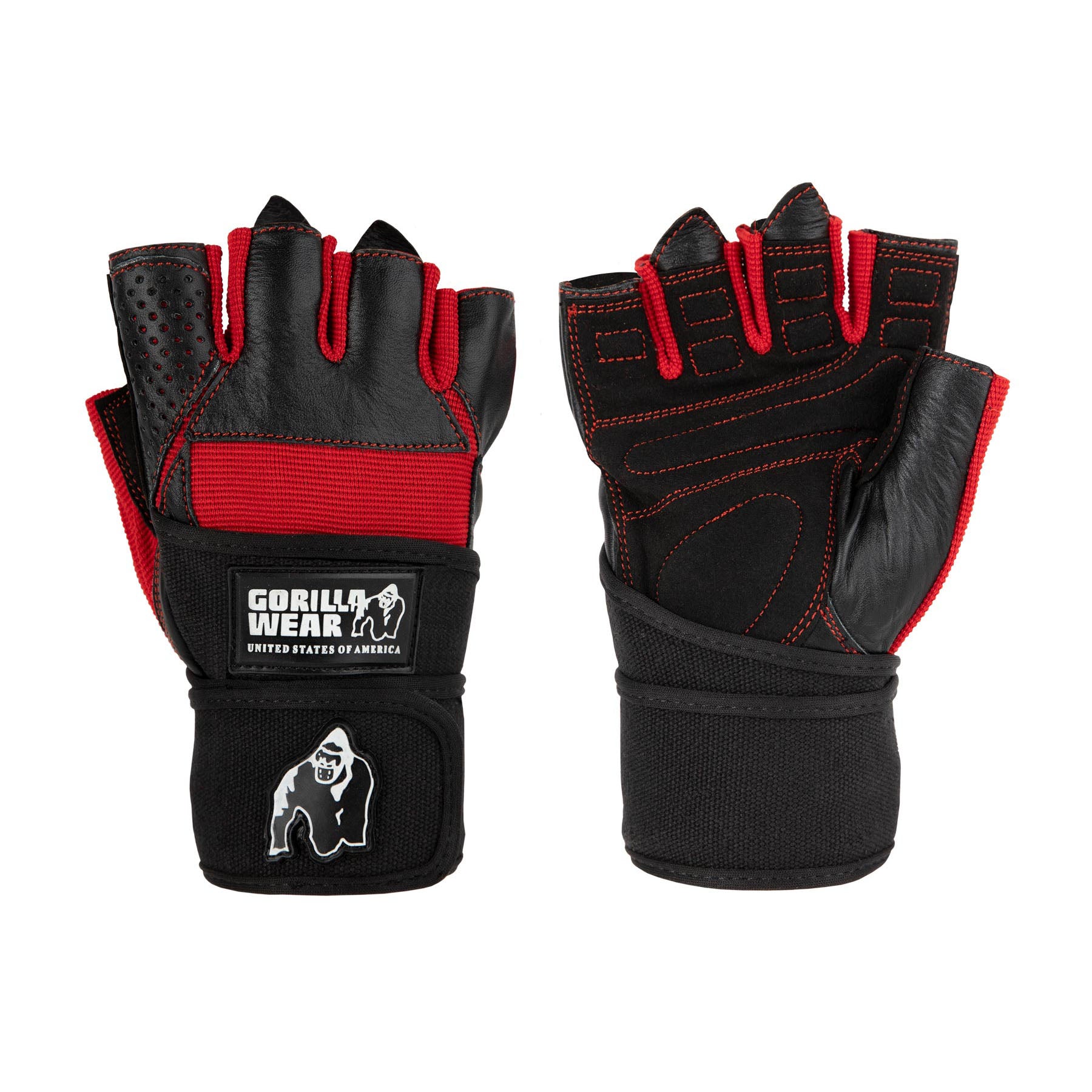 Dallas Wrist Wraps Gloves, black/red