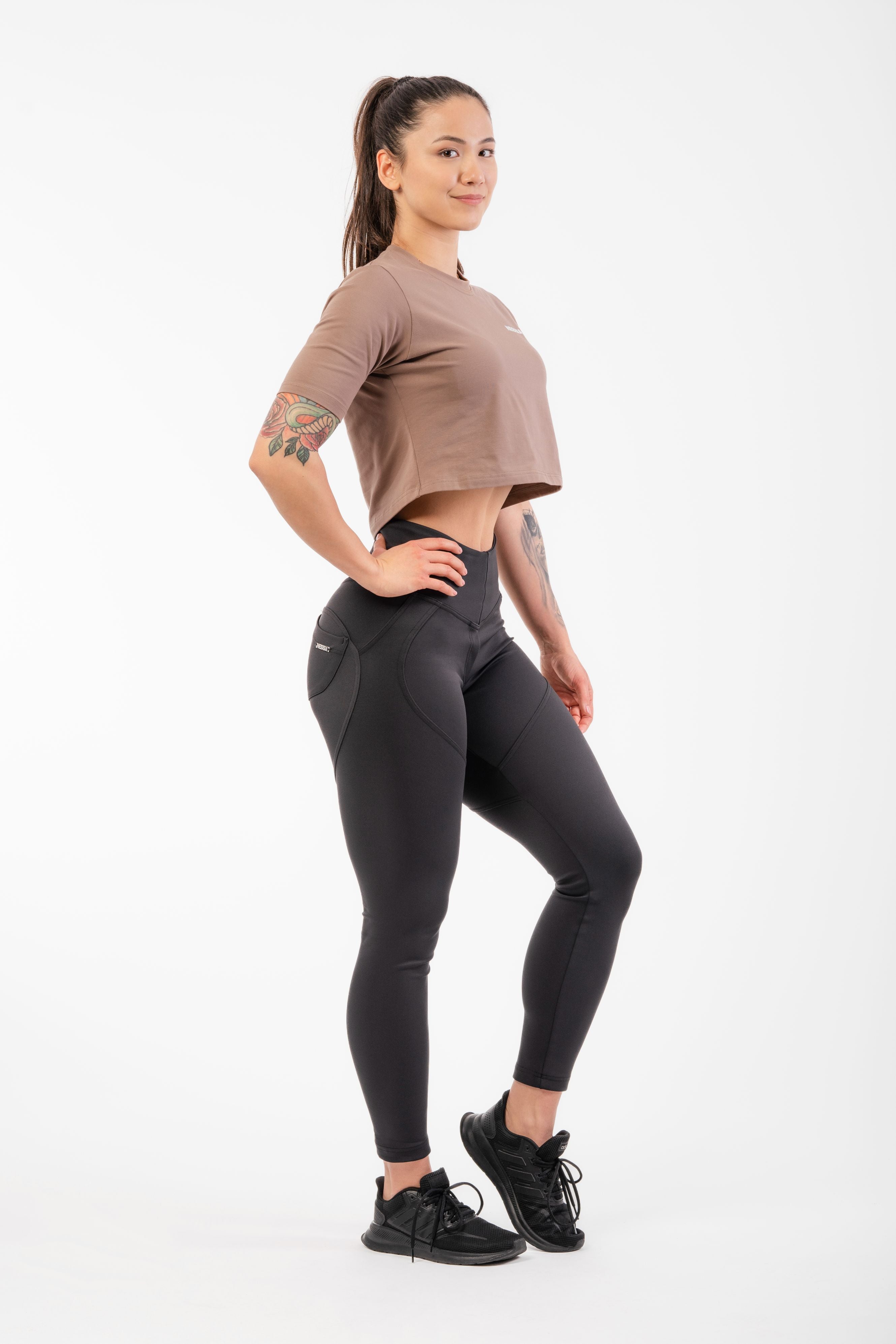 High Waist Bubble Butt Lifting Pants, black