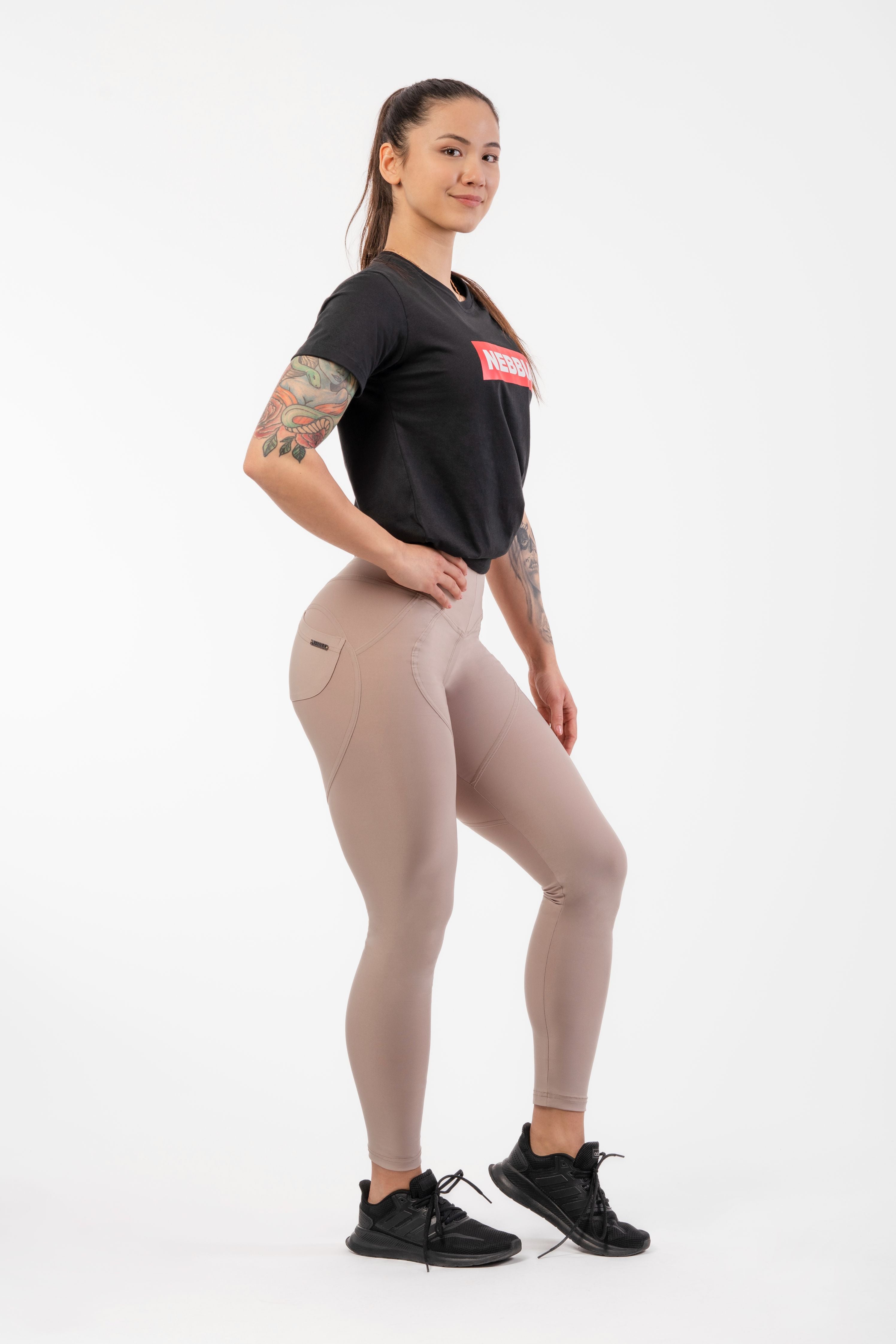 High Waist Bubble Butt Lifting Pants, cream