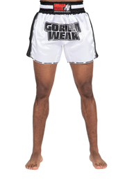 Piru Muay Thai Shorts, white/black