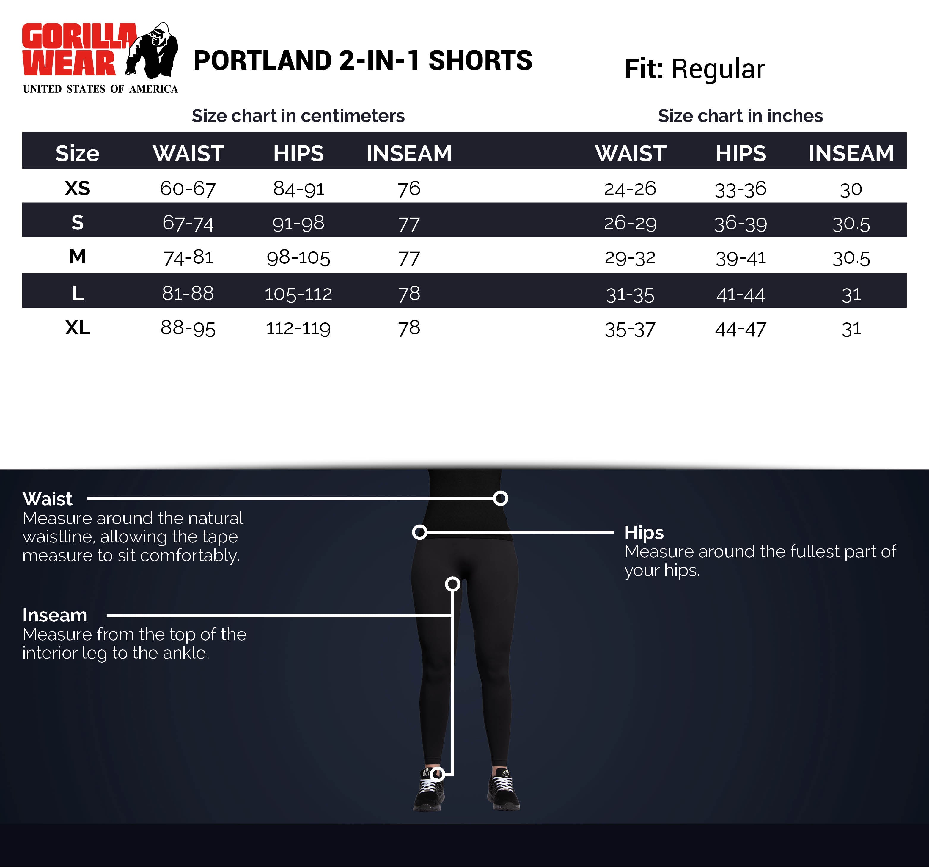 Portland 2-In-1 Shorts, black