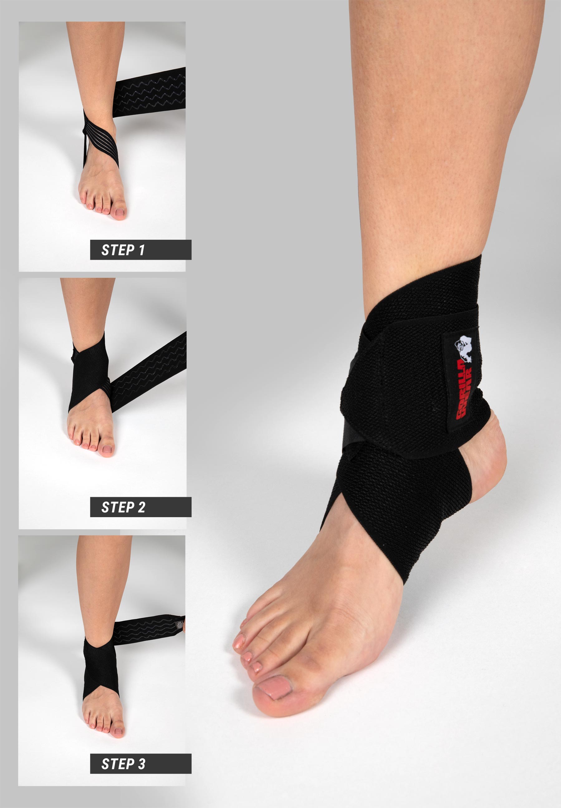 Ankle Wraps, black/white