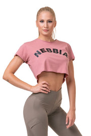 Loose Sporty Crop Top, old rose