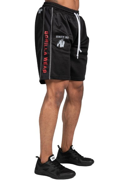 Functional Mesh Shorts, black/red