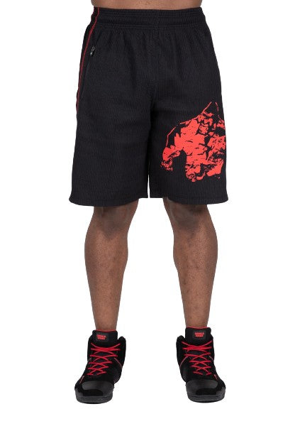 Buffalo Old School Workout Shorts, black/red