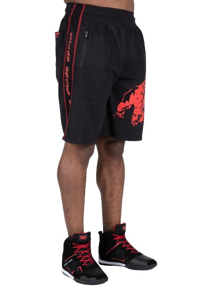 Buffalo Old School Workout Shorts, black/red