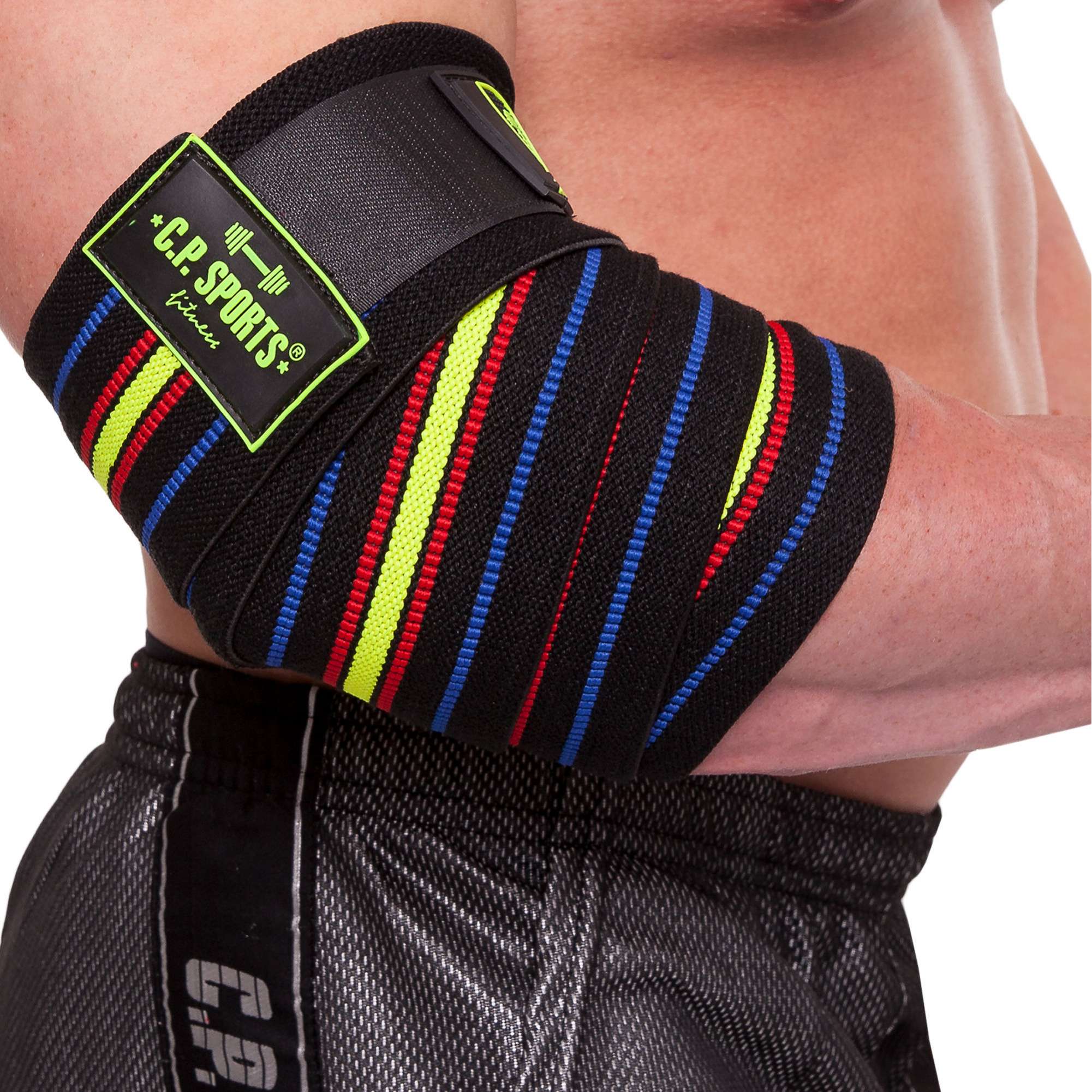 Elbow Wraps Pro 1,6 m, black/blue-red-yellow