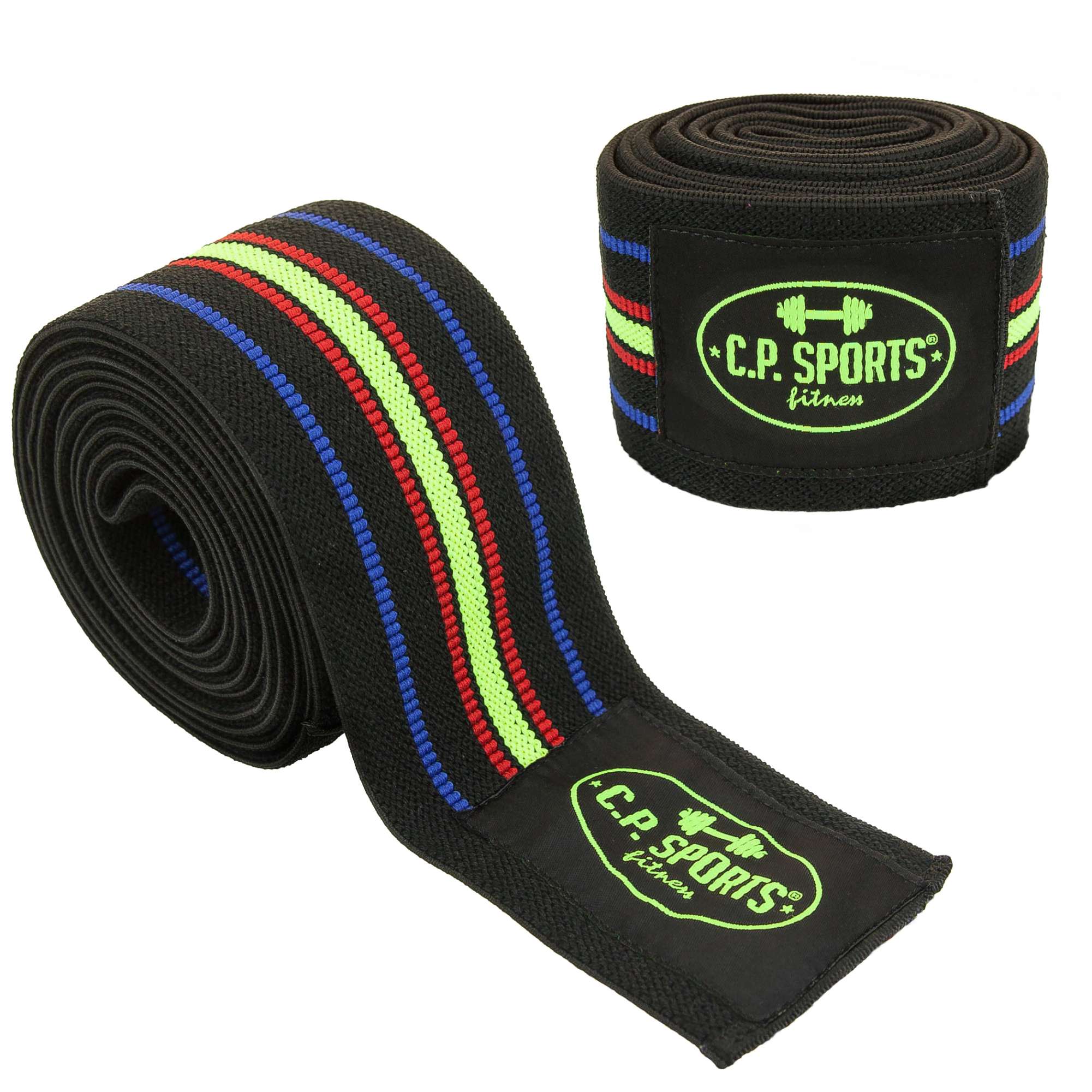 Knee Wraps, black/blue-red-yellow, 2,5 m