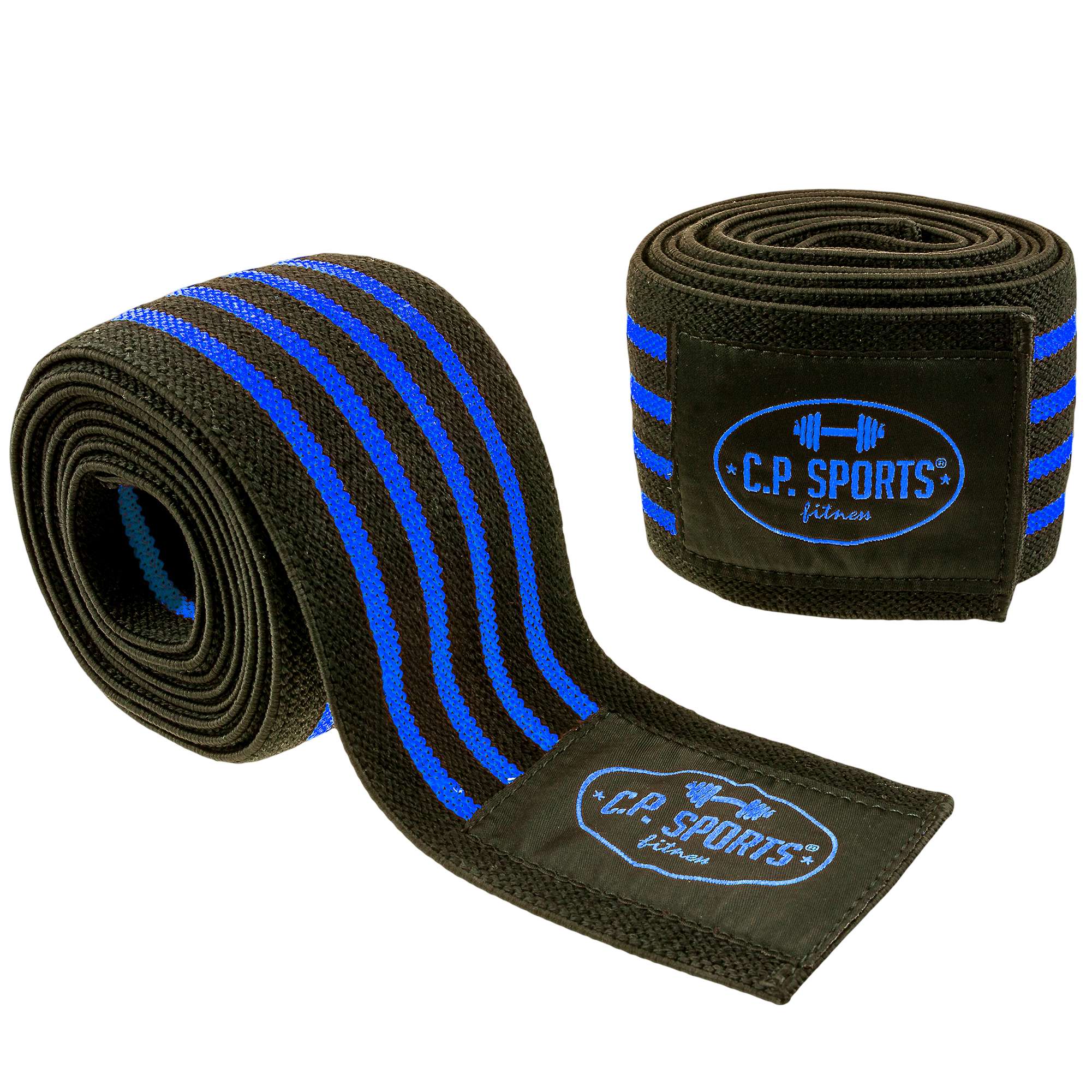 Knee Wraps, black/blue, 2 m