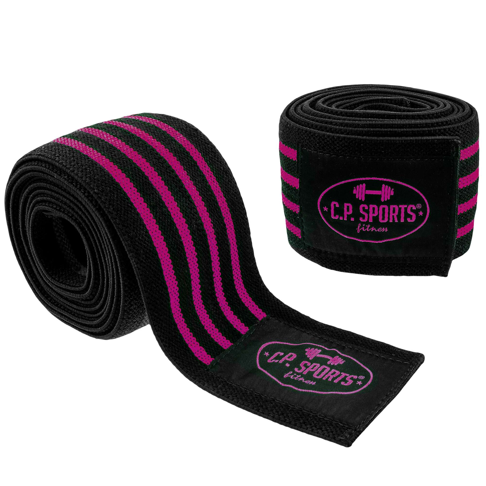 Knee Wraps, black/pink, 2 m