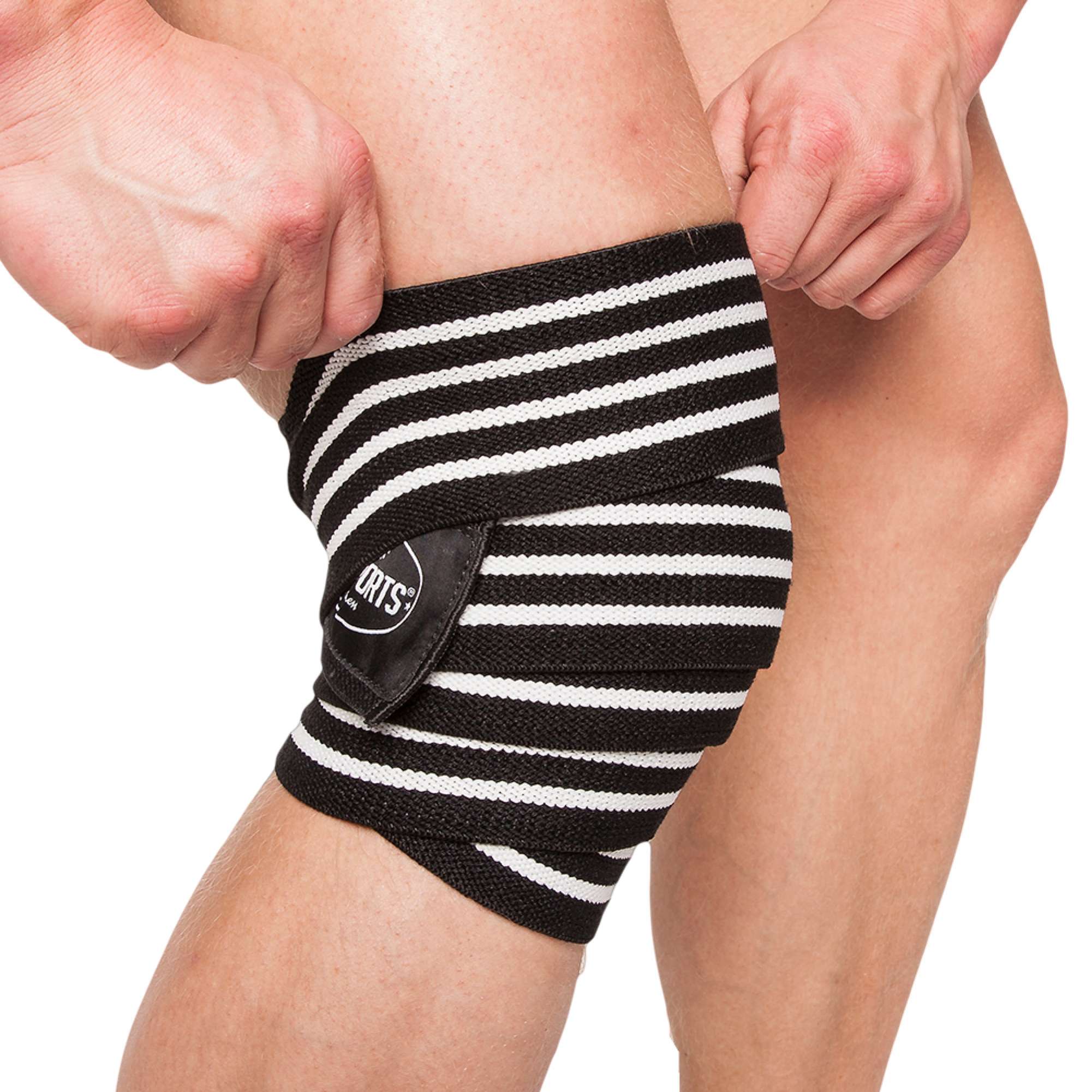 Knee Wraps, black/white, 2 m