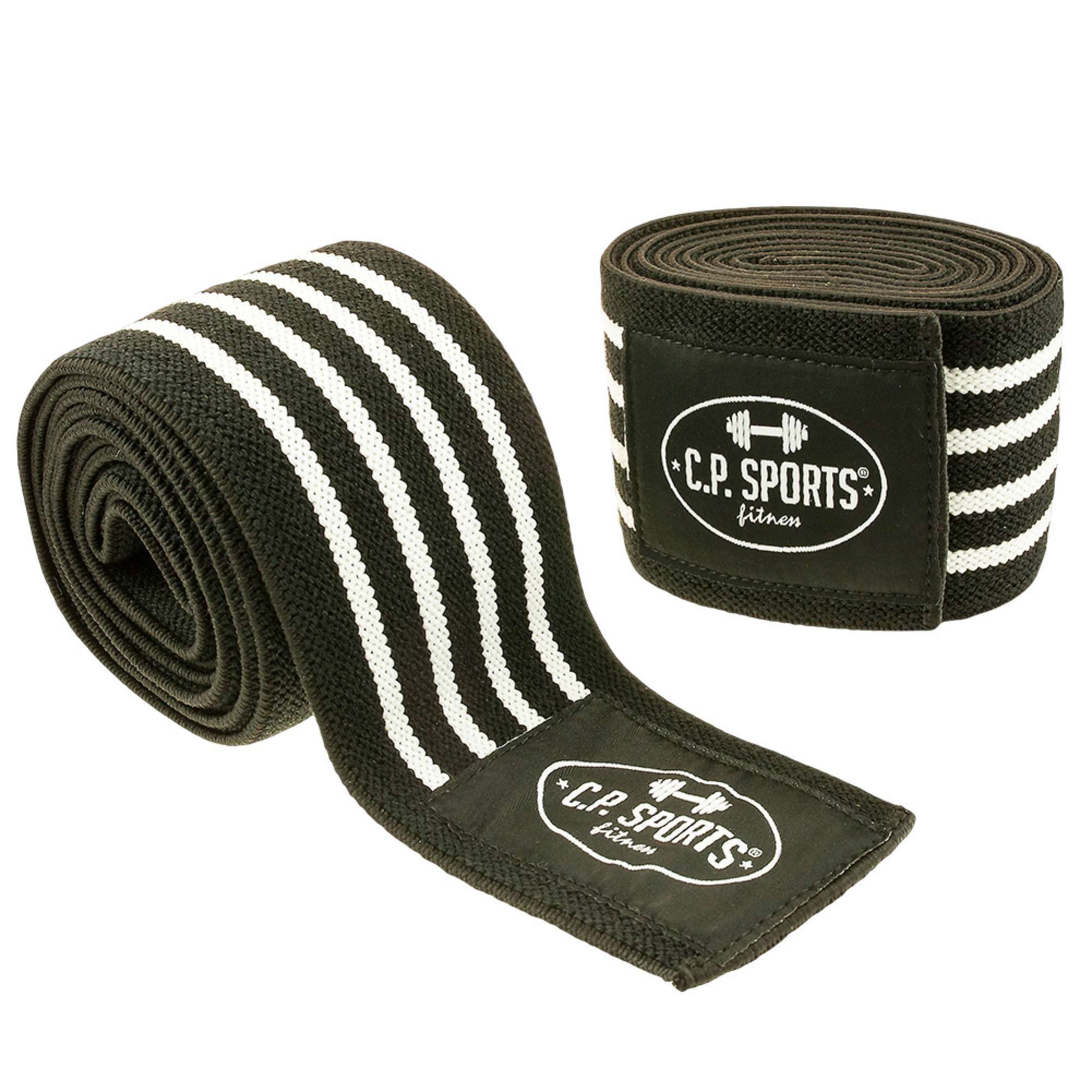 Knee Wraps, black/white, 2 m