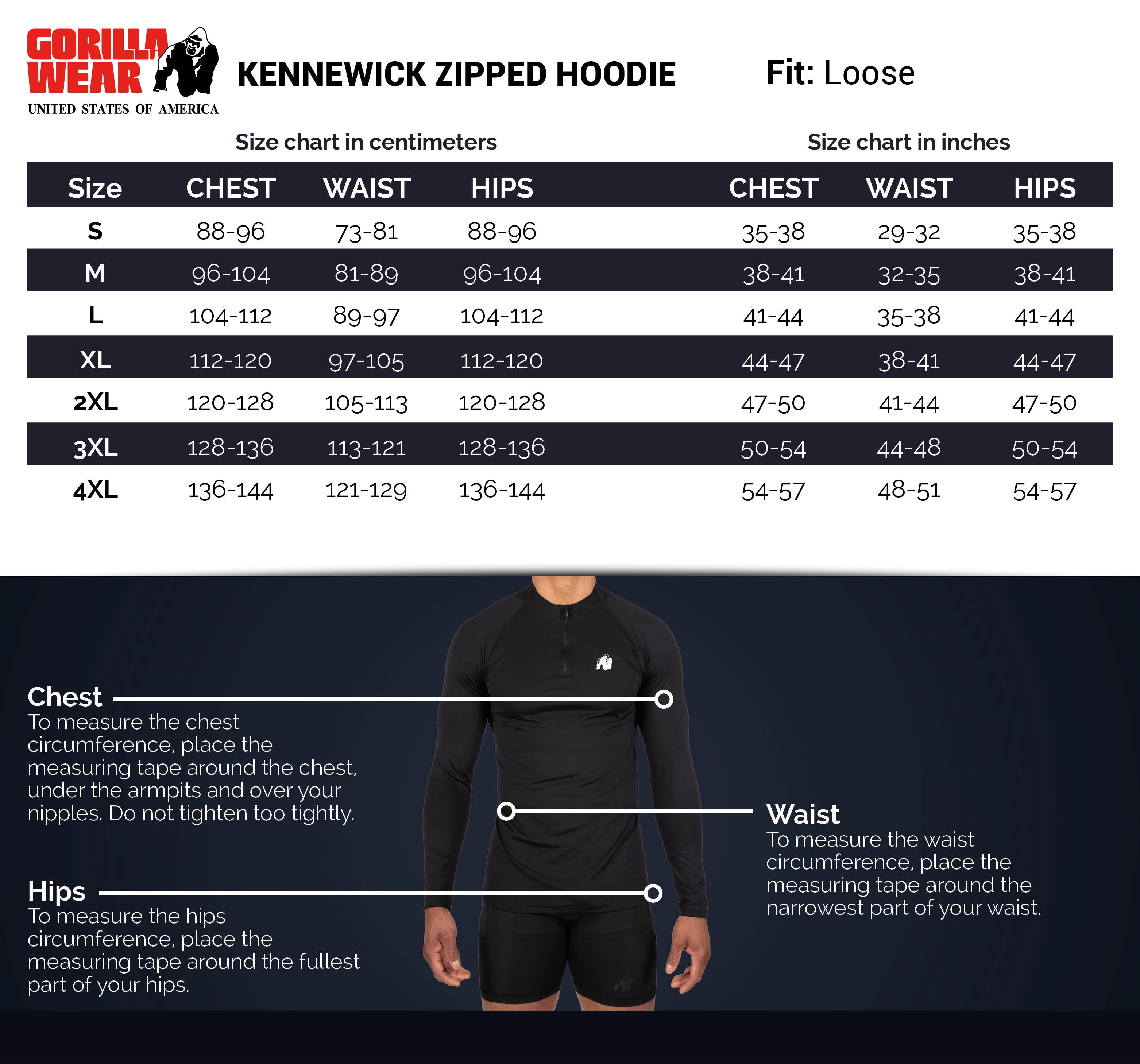 Kennewick Zipped Hoodie, black