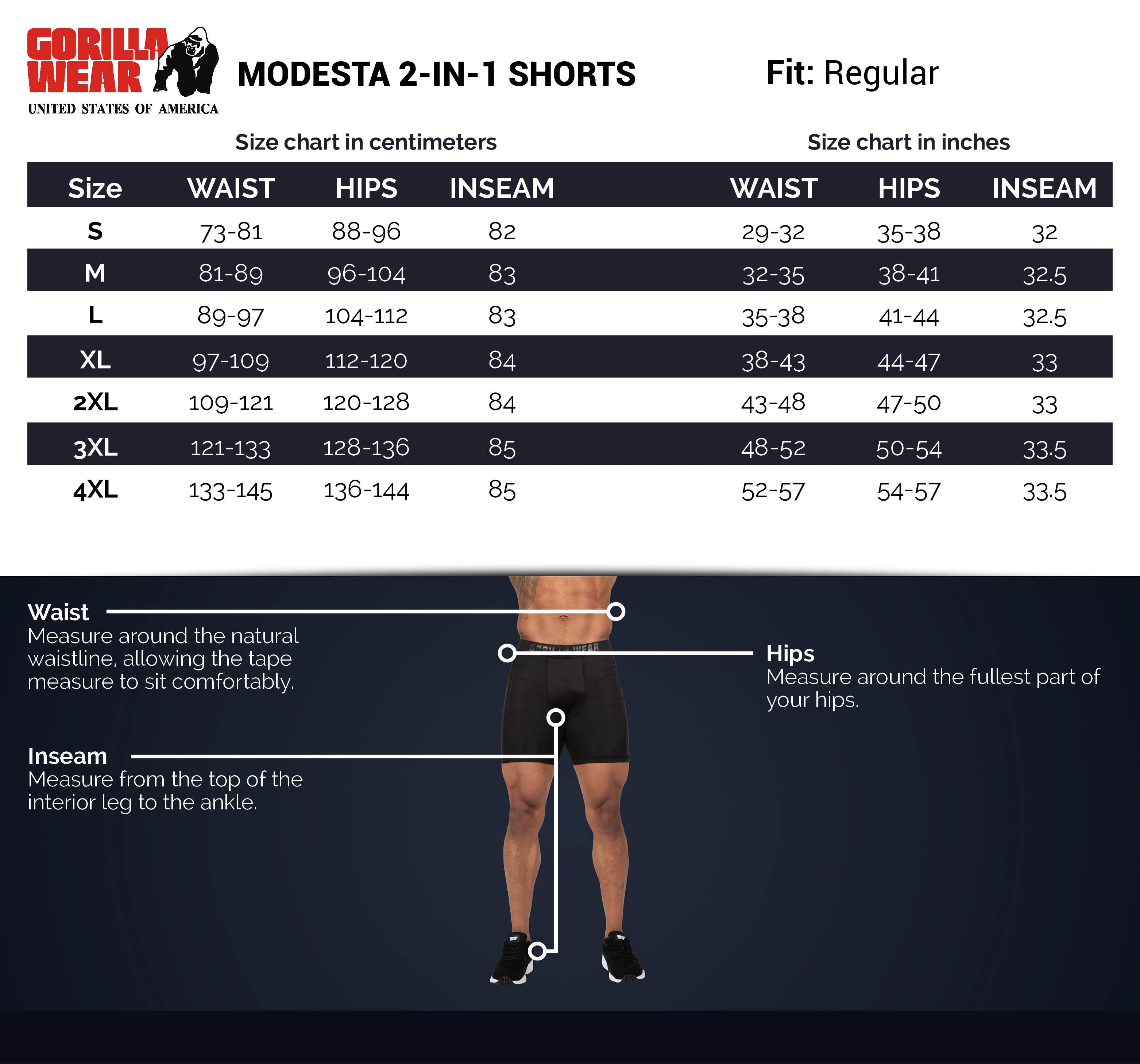 Modesto 2-In-1 Shorts, black